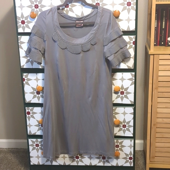 Art Deco Vintage pearl gray tee T-shirt dress - Picture 1 of 5